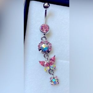 Butterfly belly button ring